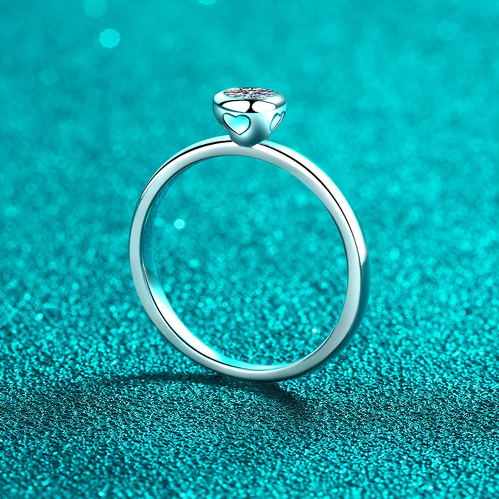 Elegant D VVS1 Emerald Cut Moissanite Ring -Cocktail Ring Moissanite Sterling Silver Unisex Classic