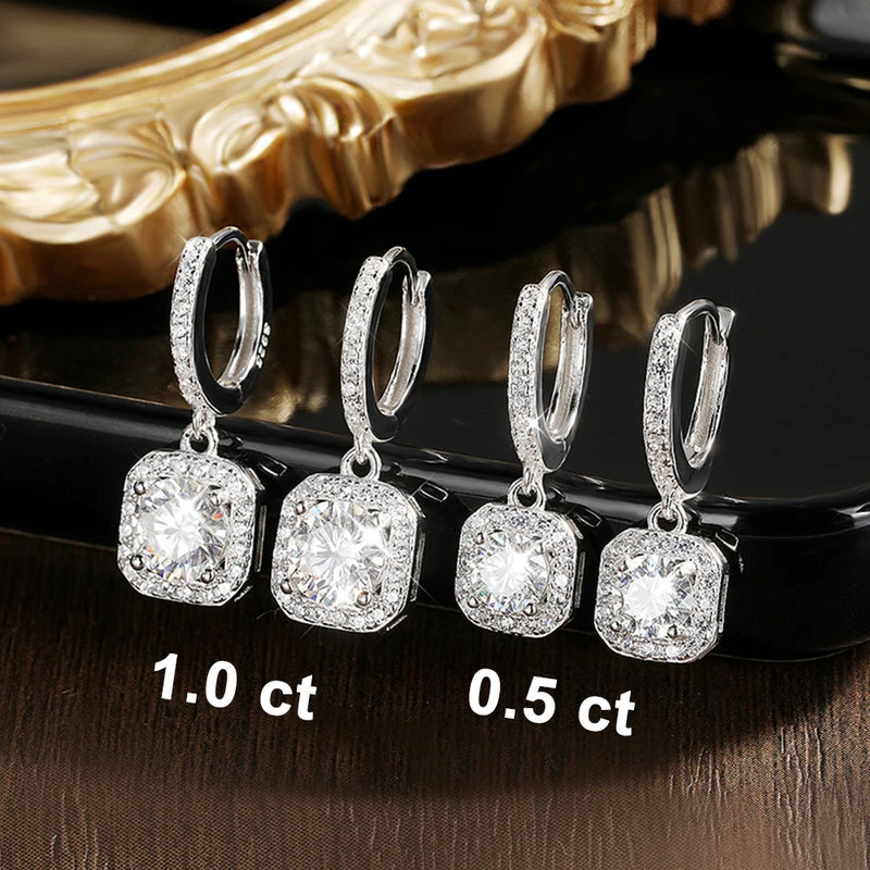 GRA certified moissanite pendant earrings NGSTC authentication round cut passes diamond tester