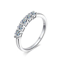 NGSTC Certified 5-Stone Moissanite Ring