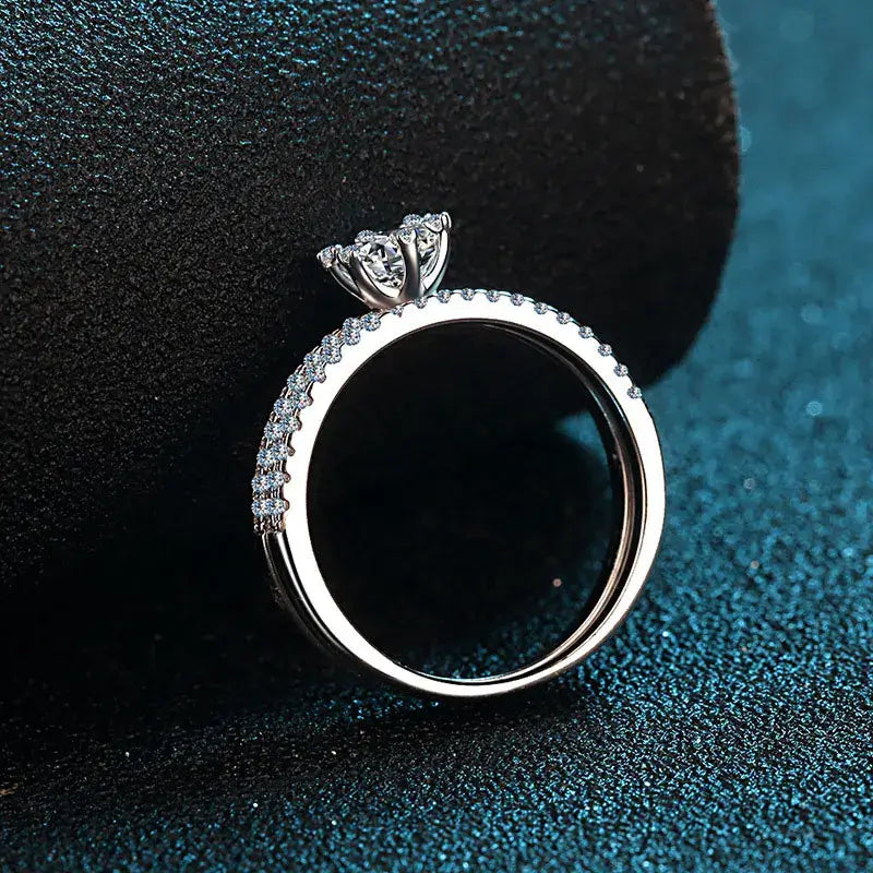 925 sterling silver moissanite ring AF protective film