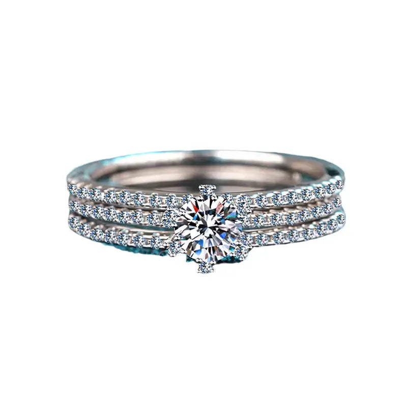 Non-fading moissanite bridal set classic prong setting