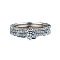 Non-fading moissanite bridal set classic prong setting