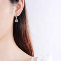Sterling silver hoop earrings 1CT weight moissanite stones 925 metal stamp authentic quality 1CT Moissanite Earrings 925 Silver 18K Gold D Color VVS1