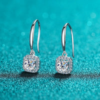 Round moissanite hoop earrings 18K white gold plated sterling silver elegant mini box 1CT Moissanite Earrings 925 Silver 18K Gold D Color VVS1