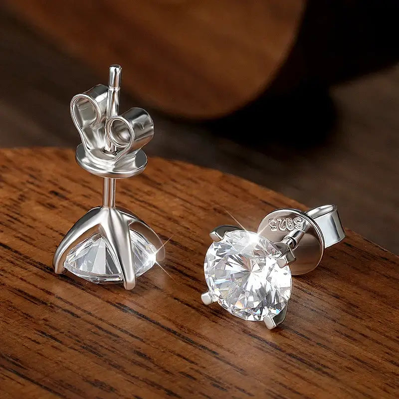 Personalized timeless moissanite stud earrings AF protective film passes diamond tester women