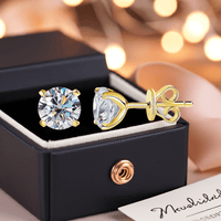 Personalized classic timeless moissanite stud earrings D VVS1 925 sterling silver 18K gold