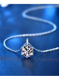 Diamond-Lab 1ct–2ct Ball Moissanite Pendant Necklace – D Color VVS1, Round Cut, 925 Sterling Silver, GRA Certified Fine Jewelry for Women - Diamond-Lab