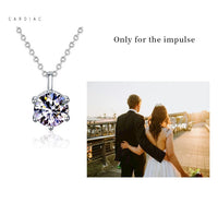 Diamond-Lab 1ct–2ct Ball Moissanite Pendant Necklace – D Color VVS1, Round Cut, 925 Sterling Silver, GRA Certified Fine Jewelry for Women - Diamond-Lab