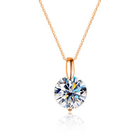 Diamond-Lab 1ct–3ct Moissanite Pendant Necklace – D Color VVS1 Round Cut, 925 Sterling Silver, Link Chain, GRA & REACH Certified Fine Jewelry for Women - Diamond-Lab