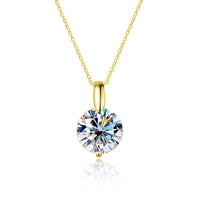 Diamond-Lab 1ct–3ct Moissanite Pendant Necklace – D Color VVS1 Round Cut, 925 Sterling Silver, Link Chain, GRA & REACH Certified Fine Jewelry for Women - Diamond-Lab