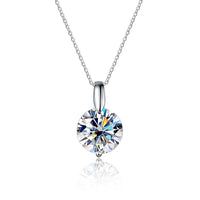 Diamond-Lab 1ct–3ct Moissanite Pendant Necklace – D Color VVS1 Round Cut, 925 Sterling Silver, Link Chain, GRA & REACH Certified Fine Jewelry for Women - Diamond-Lab