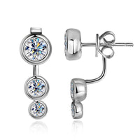 Modern and elegant, these triple Moissanite drops add a sleek, sparkling twist to classic studs. - Diamond-Lab