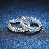 Party moissanite hoop earrings unisex fine jewelry 925 metal stamp sterling silver