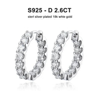 Secure ear stud hoop earrings chemical free materials 2.6CT total weight luxury appeal