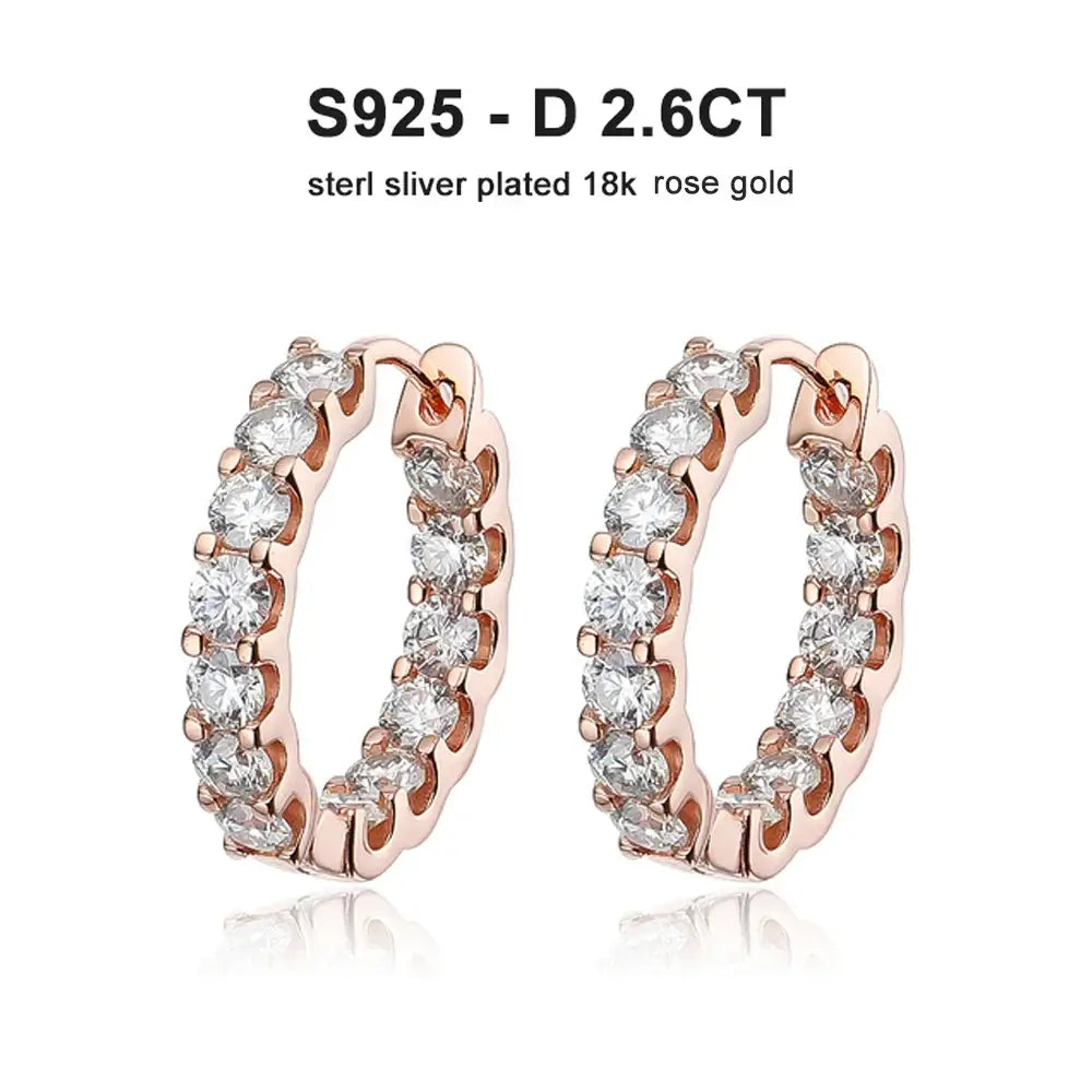 Classic moissanite hoop earrings NGSTC certified unisex design party jewelry collection