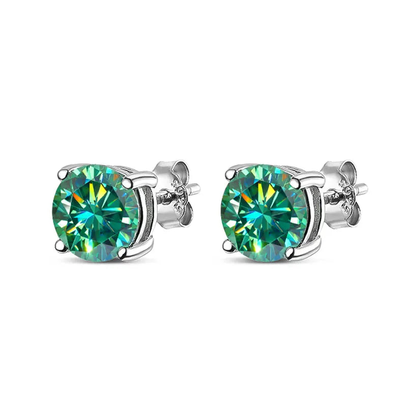 8 hearts 8 arrows green moissanite earrings GRA certified NGSTC authentication excellent cut