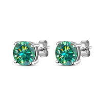 NGSTC certified green moissanite earrings 8 hearts 8 arrows precision cut authentic stones