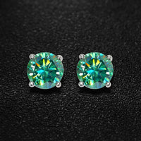 Chemical free green moissanite earrings ear stud findings secure comfortable wear luxury