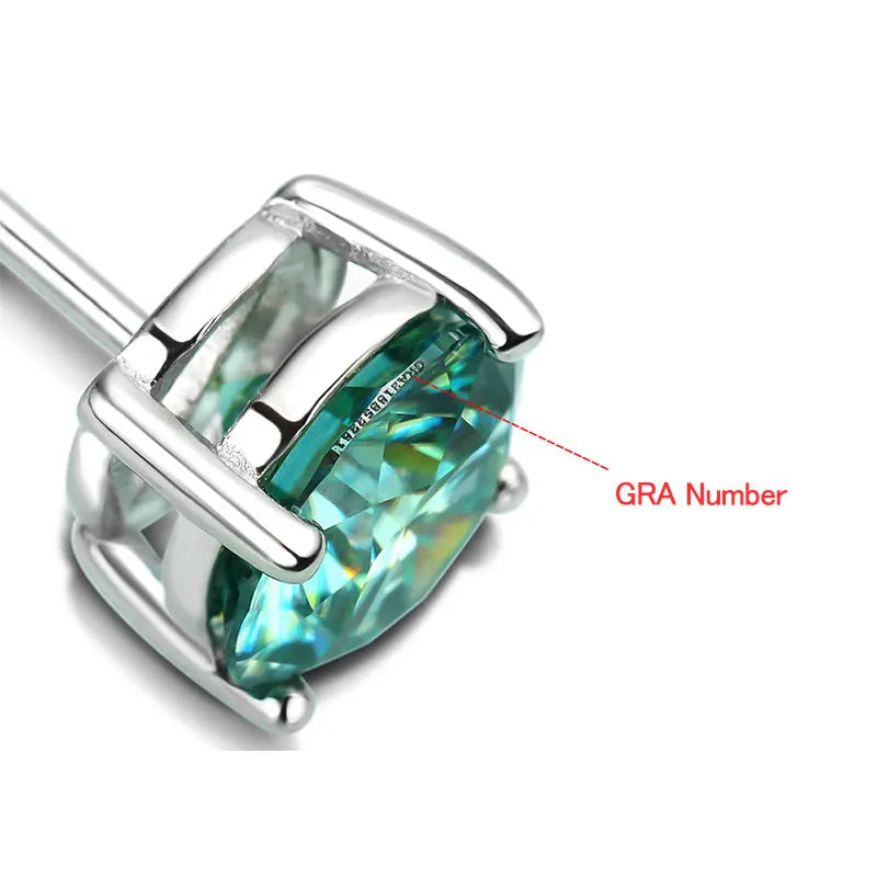 Vibrant green Moissanite studs with a brilliant round cut. Bold, colorful sparkle that stands out effortlessly. - Diamond-Lab