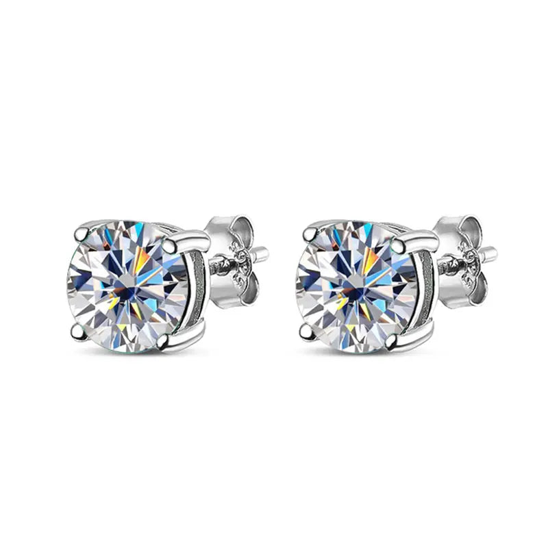 Vibrant green Moissanite studs with a brilliant round cut. Bold, colorful sparkle that stands out effortlessly. - Diamond-Lab