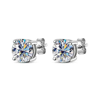 Vibrant green Moissanite studs with a brilliant round cut. Bold, colorful sparkle that stands out effortlessly. - Diamond-Lab