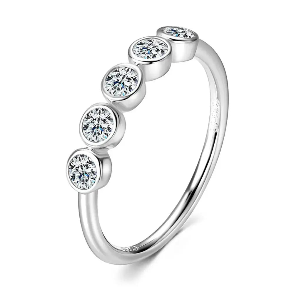 Waterproof fade resistant moissanite wedding band AF protection