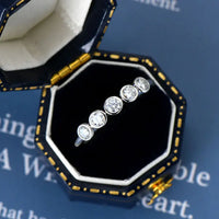 Classic bezel setting moissanite band passes diamond tester