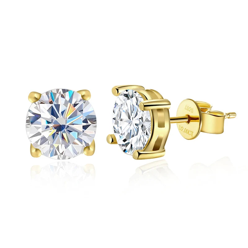 Personalized free GRA certification earrings moissanite stones mini box packaging included