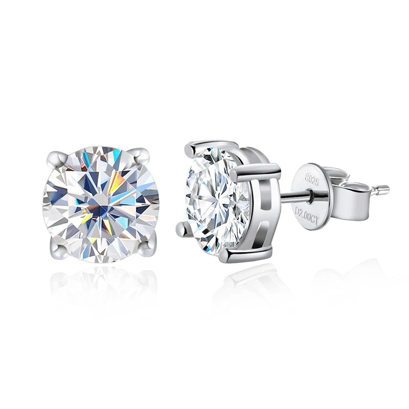 Personalized NGSTC certified moissanite studs 4CT weight authentic quality assurance guarantee