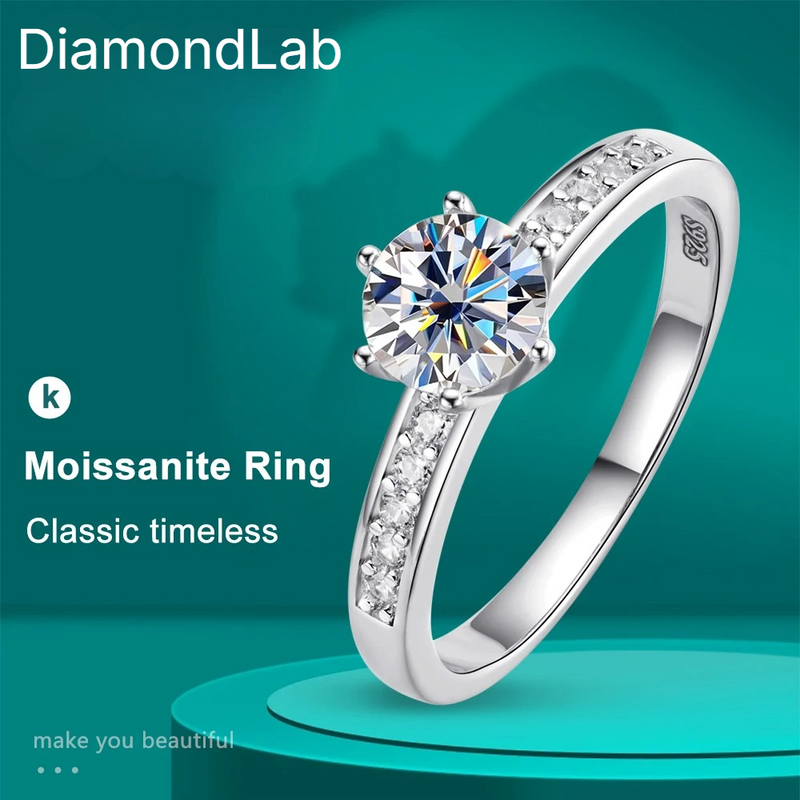 1ct Moissanite Ring 925 Silver Wedding Bridal Set VVS1 — romantic, radiant, and made to celebrate love. - Diamond-Lab