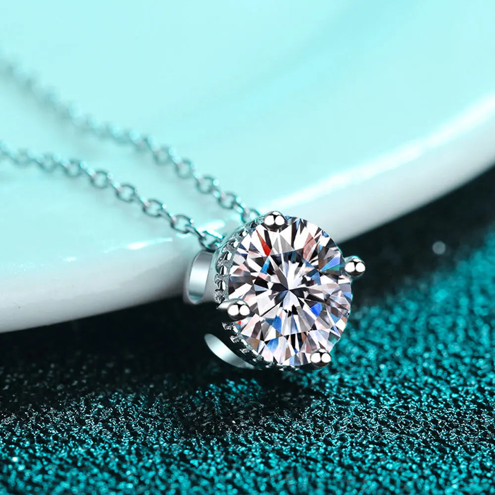 Diamond-Lab 1ct Moissanite Cross Pendant Necklace – white gold round exquisite moissanite necklace