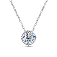 Diamond-Lab 1ct Moissanite Cross Pendant Necklace – classic round exquisite moissanite necklace design