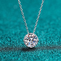 Diamond-Lab 1ct Moissanite Cross Pendant Necklace –fine round exquisite moissanite necklace jewelry