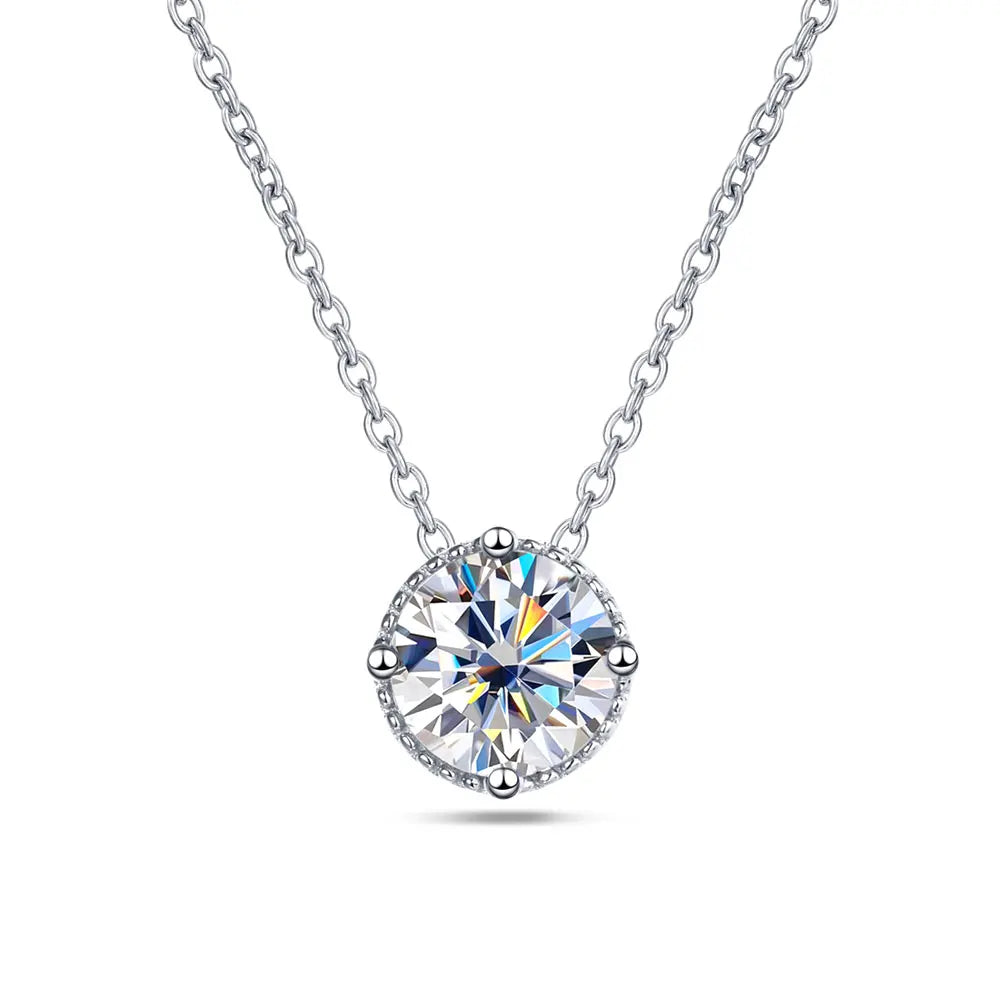 Diamond-Lab 1ct Moissanite Cross Pendant Necklace – D Color VVS1, 8 Heart 8 Arrow Cut, 925 Sterling Silver, GRA & CNAS Certified Fine Jewelry - Diamond-Lab