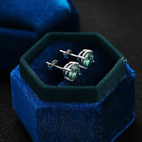 Green D Color VVS1 Moissanite Stud Earrings 925 Sterling Silver 18K White Gold Plated 8 Hearts 8 Arrows GRA Certified - Diamond - Lab