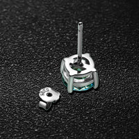 Green D Color VVS1 Moissanite Stud Earrings 925 Sterling Silver 18K White Gold Plated 8 Hearts 8 Arrows GRA Certified - Diamond - Lab