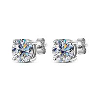 Green D Color VVS1 Moissanite Stud Earrings 925 Sterling Silver 18K White Gold Plated 8 Hearts 8 Arrows GRA Certified - Diamond - Lab