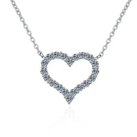 Heart Moissanite Necklace 2ct VVS1 D Color 925 Sterling Silver 18k White Gold Plated O - Chain Women with CNAS Certificate - Diamond - Lab