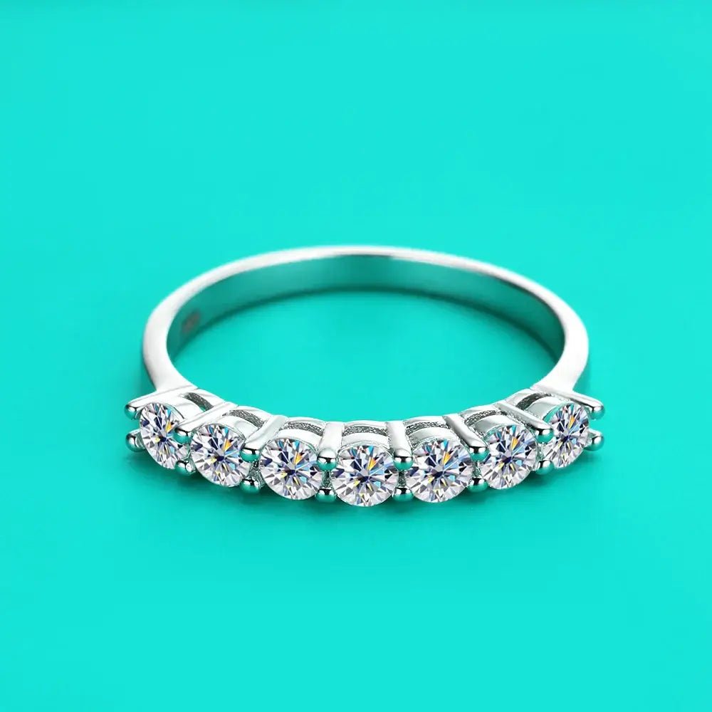 Luxury 0.7ct D VVS1 Moissanite Wedding Ring Sterling Silver Multi Stone - Diamond - Lab
