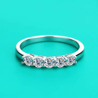 Luxury 0.7ct D VVS1 Moissanite Wedding Ring Sterling Silver Multi Stone - Diamond - Lab