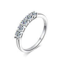 Luxury 0.7ct D VVS1 Moissanite Wedding Ring Sterling Silver Multi Stone - Diamond - Lab