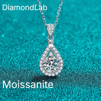 Moissanite Cross Pendant Necklace – D Color VVS1, 1ct/2ct, 925 Sterling Silver, 18K White Gold Plated, CNAS & GRA Certified, Unisex Fine Jewelry - Diamond - Lab