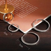 Moissanite Hoop Earrings VVS1 D Color 8 Hearts  Arrows Cut 925 Sterling Silver 18K White Gold Plated GRA Certified - Diamond - Lab