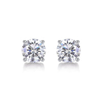 Moissanite Stud Earrings – 925 Sterling Silver (0.5ct / 1ct / 2ct) - Diamond-Lab