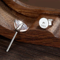 Personalized Classic Timeless D VVS1 Moissanite Stud Earrings 925 Sterling Silver 18K Gold Plated GRA Certified Women - Diamond - Lab