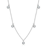 Premium Multi Stone Moissanite Necklace 8 Hearts Arrows 925 - Diamond - Lab