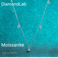 Premium Multi Stone Moissanite Necklace 8 Hearts Arrows 925 - Diamond - Lab