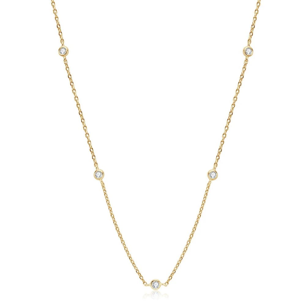 Premium Multi Stone Moissanite Necklace 8 Hearts Arrows 925 - Diamond - Lab