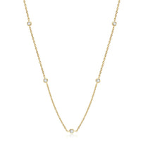 Premium Multi Stone Moissanite Necklace 8 Hearts Arrows 925 - Diamond - Lab