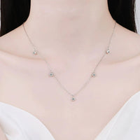 Premium Multi Stone Moissanite Necklace 8 Hearts Arrows 925 - Diamond - Lab